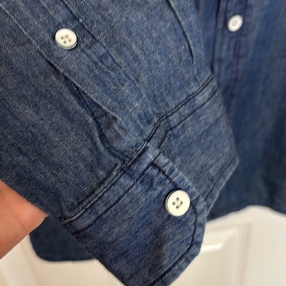Adam Levin Men's Dark Wash Blue Denim Long Sleeve Button Down Casual Shirt Large - Picture 4 of 11